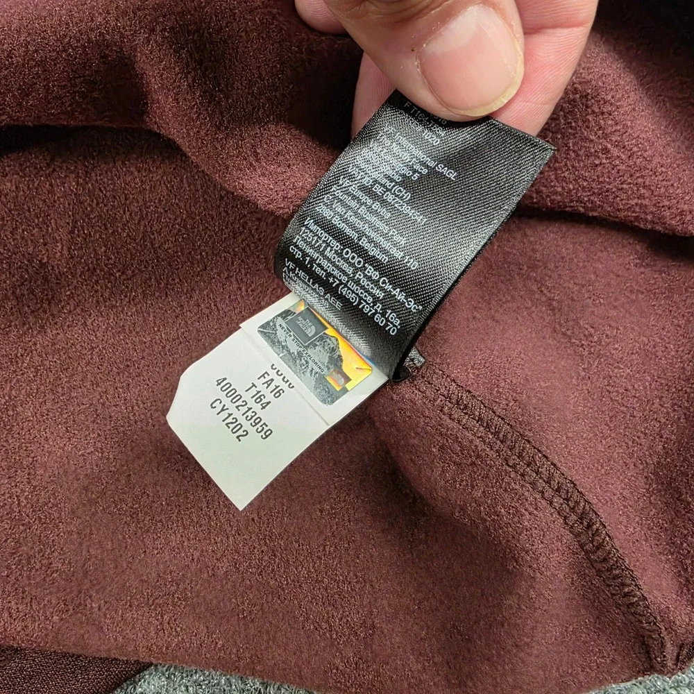 The North Face Mens T164 1/4 Zip Pullover Fleece Jacket Burgundy Maroon Medium